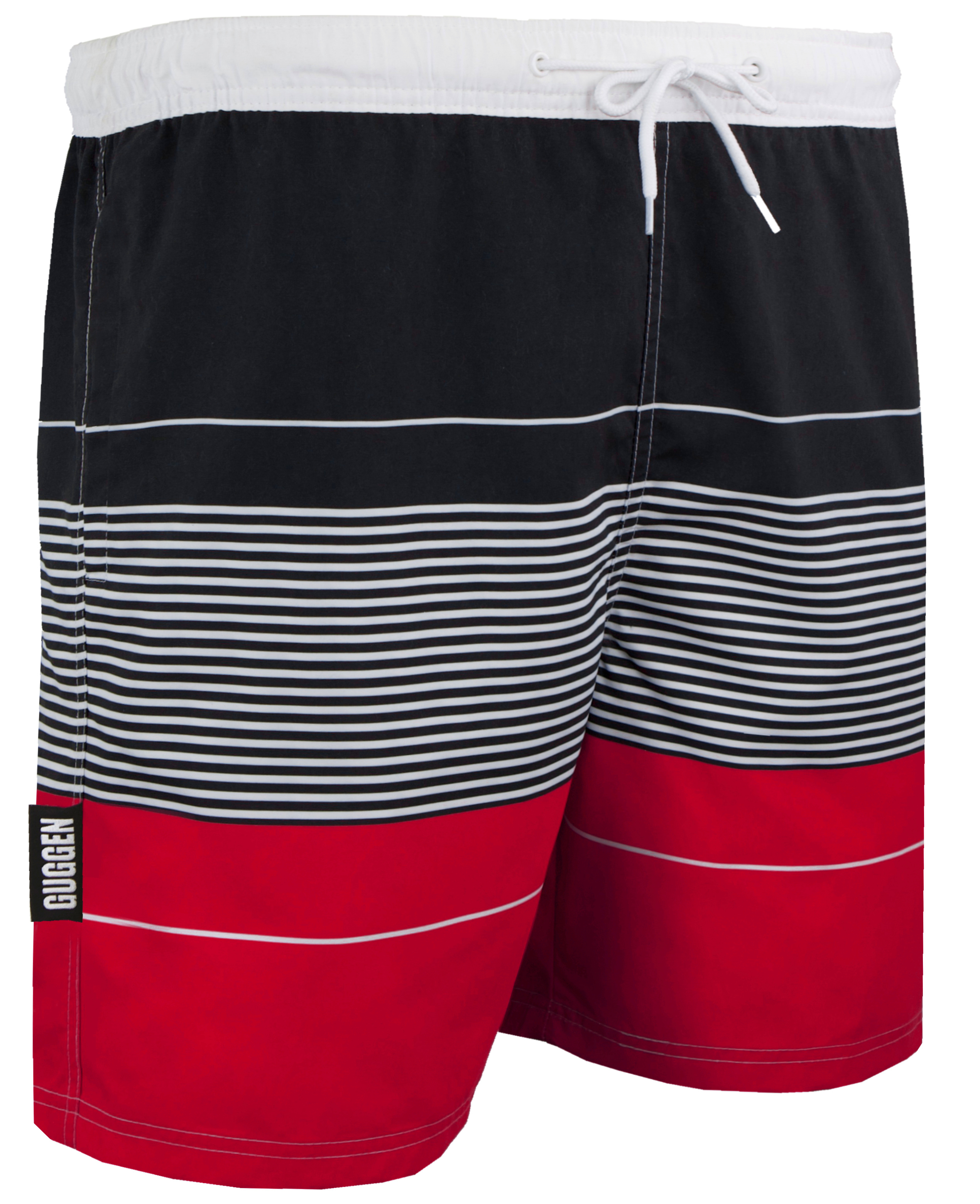 Herren Badehose mit Muster Streifen Rot Image