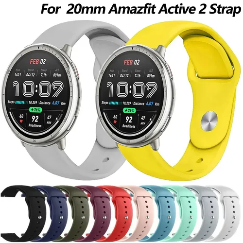 Bracelet en Silicone pour Amazfit Active 2/GTS 4 3 2 mini/Bip 3 pro, 20mm 22mm, pour Amazfit Balance/Stratos 2 3/GTR 4