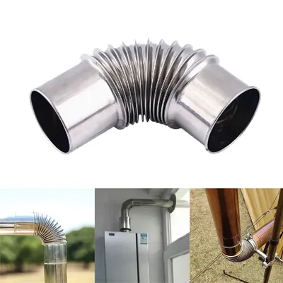 50/60/70mm Stainless Steel 90 Degree Elbow Chimney Liner Bend 90° Multi Flue Stove Pipe For Outdoor