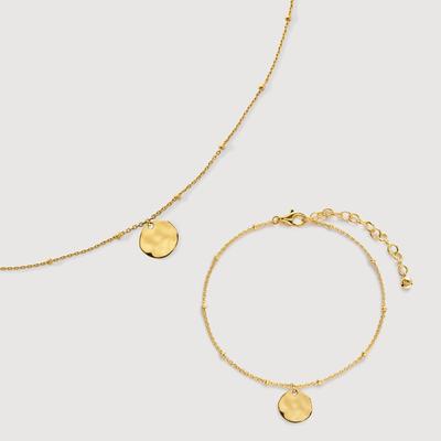 Siren Muse Disc Chain Necklace and Bracelet Set