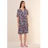 Midikleid CECIL, Damen, Gr. XL (44), US-Größen, weiß (vanilleweiß), Stoff, 100% Viskose, gemustert, casual, comfort fit wadenlang, Rundhals, Kurzarm Bündchen, Kleider, knielang