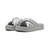 Sandale PUMA "Leadcat Platform Metallic Sandalen Damen", Gr. 37, aged silber gray echo, Obermaterial: Synthetik; Futter: Textil; Innensohle: Synthetik; Laufsohle: Synthetik, Schuhe
