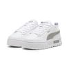 Sneaker PUMA "Mayze Glitter Sneakers Mädchen", Kinder, Gr. 27.5, weiß (weiß silber metallic), Obermaterial: Synthetik, Textil; Futter: Textil; Innensohle: Textil; Laufsohle: Gummi, Schuhe
