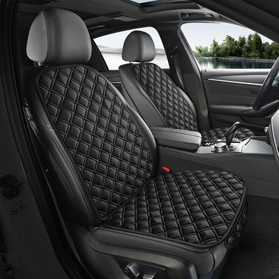 TEMU Linen Embroidery Texture Car Seat Cushion, Cool And Breathable In Summer, Car Seat Cover Universal Front Seat Single Piece 1pc Car Seat Protection Pad Image