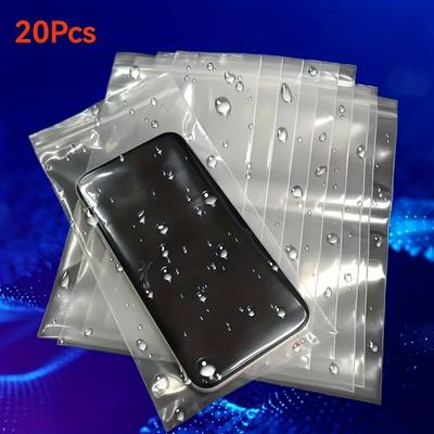 TEMU 20/40pcs/pack Transparent Isolation Mobile Phone Protection Bag, Waterproof And Dustproof Self-sealing Protective Bag, Touch Screen Compatible With All Phones Image