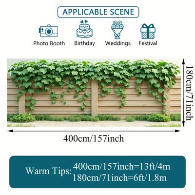TEMU 2d Door Banner, 1pc Vibrant Ivy Garage Door Banner - Outdoor Decoration For Parties, Events & Themed Decor, Polyester Material, Summer, New Year, Spring Celebrations Image