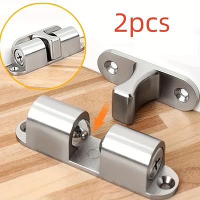 TEMU 2pcs Furniture Door Ball Latch Double Roller Latch Cabinet Wardrobe Door Adjustable Tension Latch Image