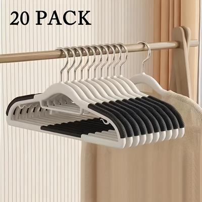 TEMU 20pcs Slim, Space-saving, Non-slip Hangers For Adults - Prevents Shoulder Bulging, Stackable, Durable Plastic Clothing Support, Hangers For Clothe Image