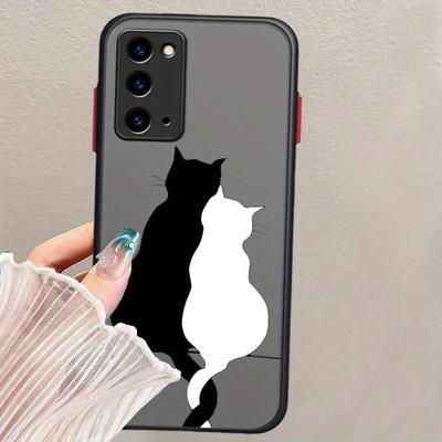 TEMU Funny And Cute Cat Pattern Note 20 10 9 8 M32 M12 M11 M10 M02 F42 F12 10+ M01s Lite Ultra 5g Shockproof Frosted Translucent Phone Case Cover Gift Image