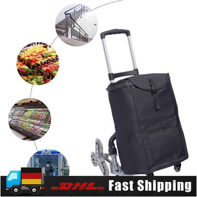 TEMU 1pc 6-wheel Aluminum Folding Trolley Cart, Portable Staircase With Canvas Bag For , Quiltern Image