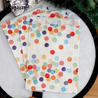 TEMU 10pcs 13x3.5x19cm Colorful Dots Gift Bags - Vibrant Party Favor Bags For , Weddings, And Birthdays - Stylish And Packaging For Small Gifts And Accessories Image