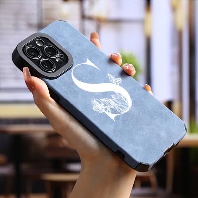 TEMU Luxury Faux Leather Shockproof White Letter S For Iphone 11 12 13 14 15 Pro Max Mini For X Xs Max Xr 7 8 Plus 7p 8p Nl1 Camera Lens All Inclusive Soft Cases Girls Phone Case Image