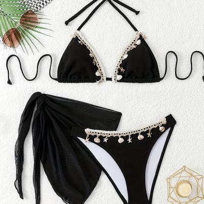 TEMU Summer Women's New Fashionable Bikini Three-piece Set Image