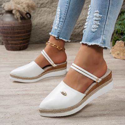 TEMU Hand-woven Outdoor Slippers For Women, New Summer Style With Block Heel, Fashionable Loose Cake Thick Sole High Quality Platform Fish Mouth High Heels, Sandals With Bag Head Slippers Image