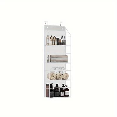 TEMU Wall Hanging Bathroom Organizer With Waterproof Pockets, 4/6 Shelf Over The Door Storage Rack For Closet, Bedroom, Pantry, Nursery - Space Saver, Bathroom Organizers And Storage Image