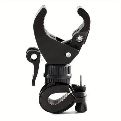 TEMU Adjustable 360° Bike Torch Holder - Secure Flashlight Mount For , Fits Handlebars 1.8-3.5cm, Durable Construction, For Adults 14+ Image