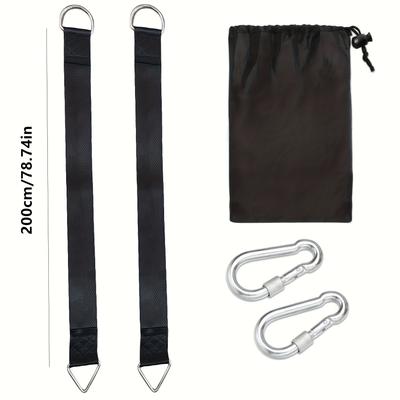 TEMU Adjustable Tree Hammock Strap Set With Snap Hooks Ideal For Hanging Trees And Hammocks With Outdoor And Quick Installation Set Of 2 Straps + Image
