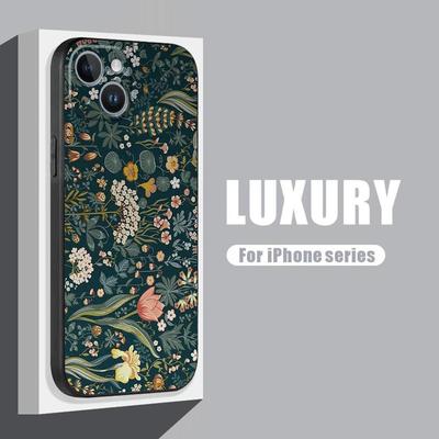 TEMU Protective Silicone Phone Case Featuring Floral And Grass Designs, Compatible With Iphone Models 11 Through 16 And Plus, Offering High-quality, Soft, And Shockproof Protection. Image