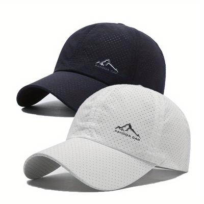 TEMU 2pcs Baseball Cap, Print, Quick Dry, Spring And Summer Casual, Men's Fashion Trendy, Duckbill Hat, Women' Outdoor Sports Hat, Couple Outdoor Image