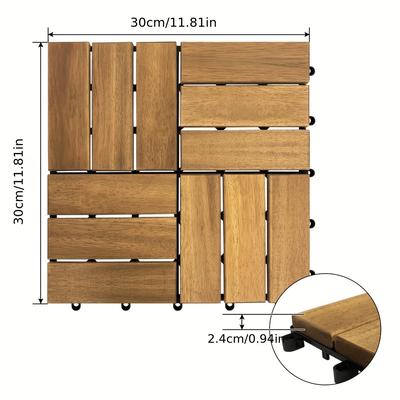 TEMU Tiles Patio Floor Tiles 11pcs Floor Tiles Covering Floor Tiles Suitable For Terrace And Balcony 30*30cm With Drainage System And System Image