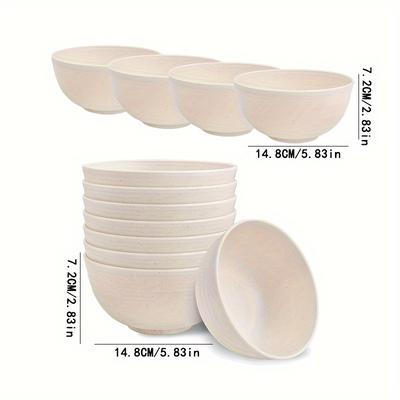 TEMU 6pcs Black Plastic Pp Bowl 5.8inch*2.8inch Thickened Large Bowl Anti-fall Anti-scald Image