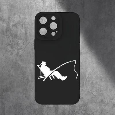 TEMU Fishing Cat Cartoon Design Tpu Case For Iphone - Shockproof Protective Cover With Novelty Angler Graphic Image