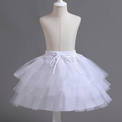 TEMU Elegant Dress For Girls - Mesh Petticoat With Ribbon Ties, Polyester, Wear For Parties & Performances, Princess Dresses For Girls Image