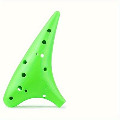 TEMU * A 12-hole Ceramic Ocalina Major, Resin Plastic Whistle, Polished, Colors (yellow, Blue, Pink, Orange, Green)- Eid Musical Instrument (excluding Box) *
