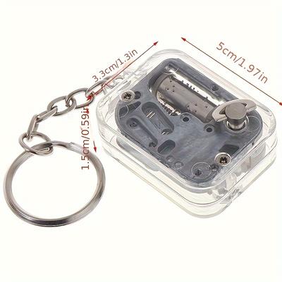 TEMU Diy Mechanical Music Box Keychain - , Battery-free, Alloy & Abs Plastic - Unique Gift Idea Image