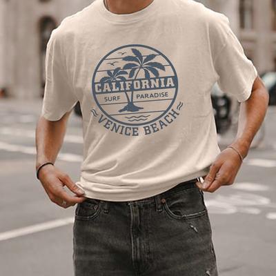TEMU California Beach Print T Shirt, Tees For Men, Casual Short Sleeve T-shirt For Summer Image