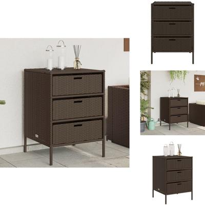 Vidaxl - Gartenschrank Braun 55x59x80 cm Poly Rattan - Outdoor-Schrank - Gartenschrank - Stauraum Image