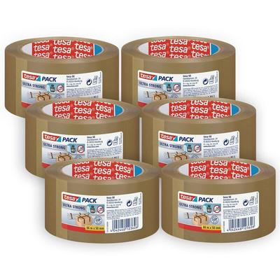 Pack Ultra Strong im 6er Pack - PVC-Klebebänder für festes Verpacken und sicheres Bündeln - Braun Image
