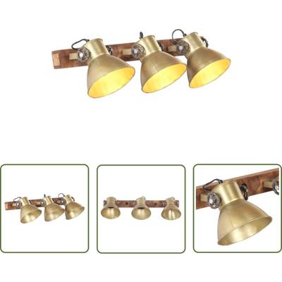 The Living Store - Wandlampe Industriestil Messing 65x25 cm E27 - Industrielampen - Wandleuchte Image