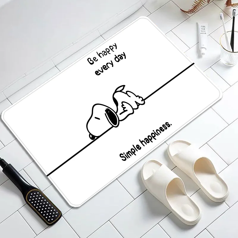 Cartoon Cute S-SnoopyS Door Mat Entrance Non-slip Doormat Washable Kitchen Carpet Hallway Rugs Bathroom Bath Door Mats