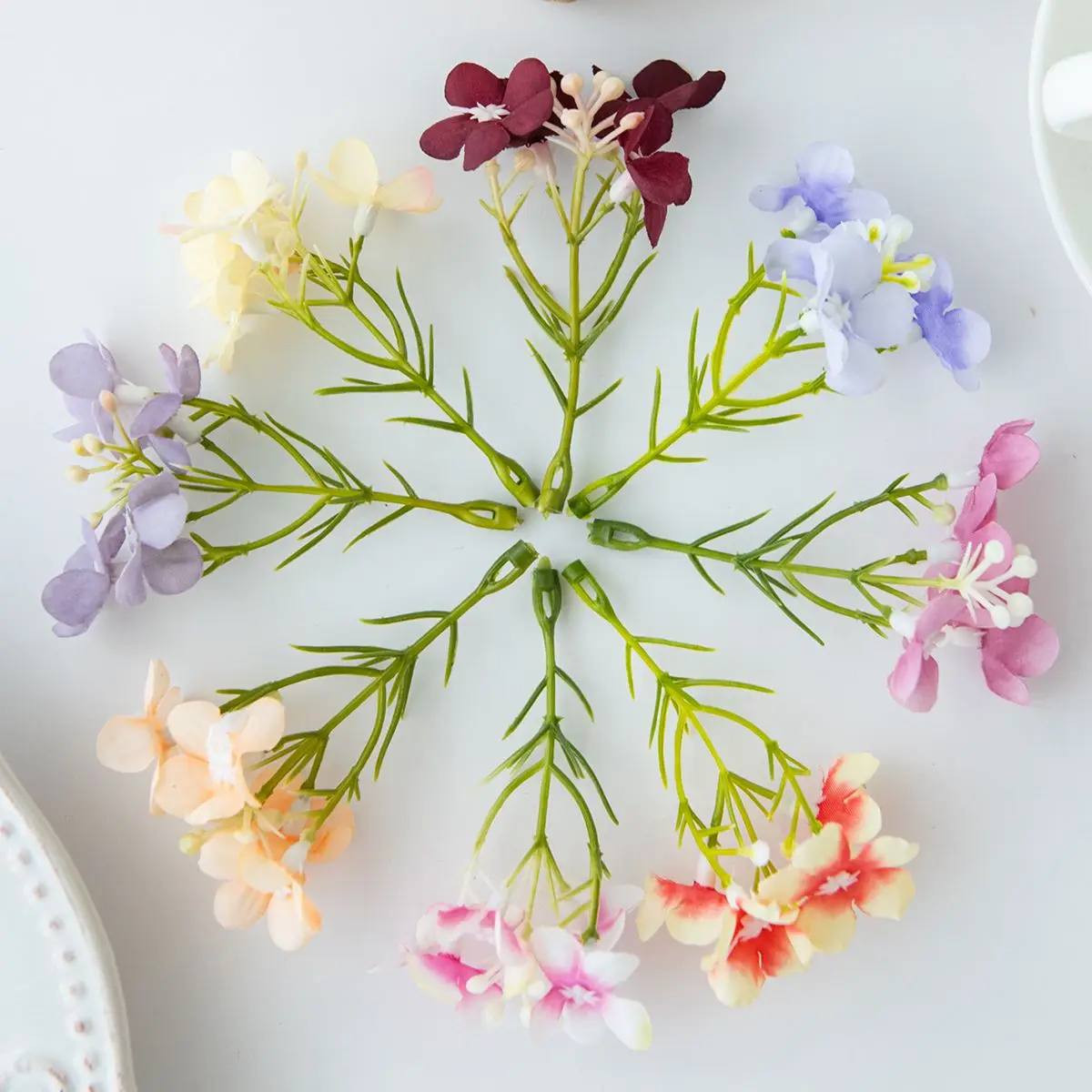 30/60pcs Silk Artificial flower Plum Blossom Diy gift Candy box Home vase Festival party Outdoor Garden arch Cheap Decor Wedding