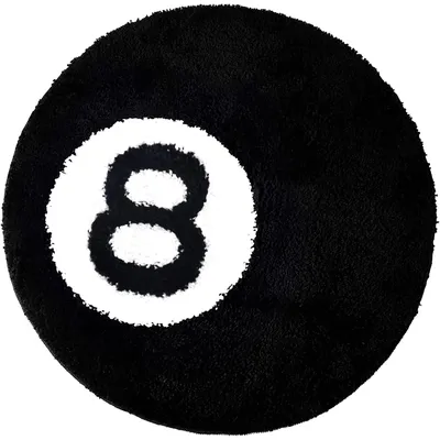 VIKAMA 8 Ball Rug White Black Soft Rug,Cool Aesthetic Machine Washable Rugs for Bedroom Decorative