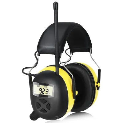 NEU Verbesserte Bluetooth 5.4 Gehörschutzkopfhörer mit UKW-Radio 30 dB NRR Sicherheits-Ohrenschützer zum Mähen, Werkstätten Image