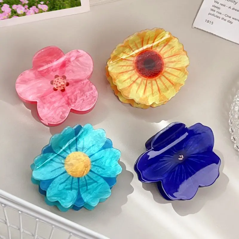 1 Stück Frühlingsblumen, Sonnenblumen-Haarschmuck, Haarspangen, Haarnadel-Clips, Pferdeschwanz-Clips, halb gebundenes Haar, Hai-Clips Image