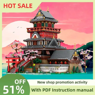 Neue 6618Pcs Berühmte Ninjago Serie Samurai Schloss Moc Street View Modell Bausteine DIY Kreative Image