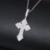 Moissanit S925 Sterling Silber Bling Ice Out Kreuz Anhänger Halskette für Männer HIP Hop luxuriöse Rapper Schmuck Gold Silber Farbe
