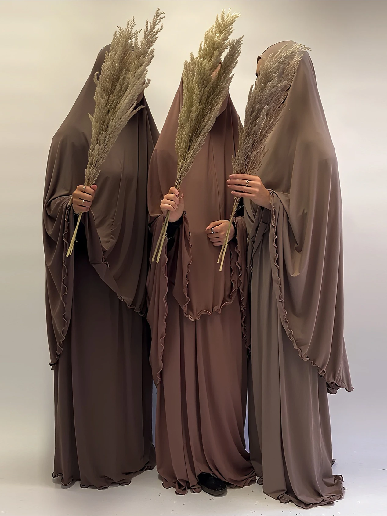 Ramadan 2-teiliges Khimar-Set Abaya-Kleid Kopftuch Muslimische Frauen Gebetskleidungsstück Jersey Khimar für Jilbab Ärmelloses Gebetskleid Image