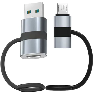 480Mbps Ladekonverter Tragbarer USB/USB 5Pin Stecker auf Typ C Buchse Adapterkopf für Smartphones Image