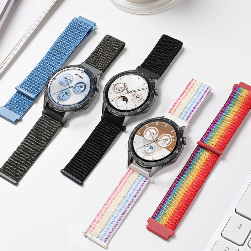 Nylon-Schlaufenarmband für Amazfit GTS 4/3/2/2e Mini/GTR 4/3/2e/Balance/Stratos 20 mm/22 mm Uhrenarmband für Bip 5-3 Pro-U-S-Lite Band Image