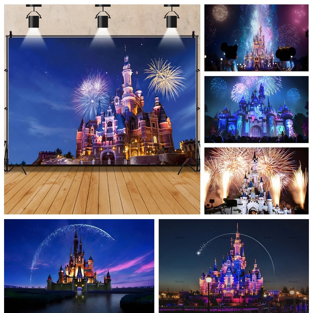 Disney Land Castle Kinder Mädchen Geburtstag Party Banner Hintergrund benutzerdefinierte Disney Baby Zimmer Fotografie Poster Dekor Hintergrund Image