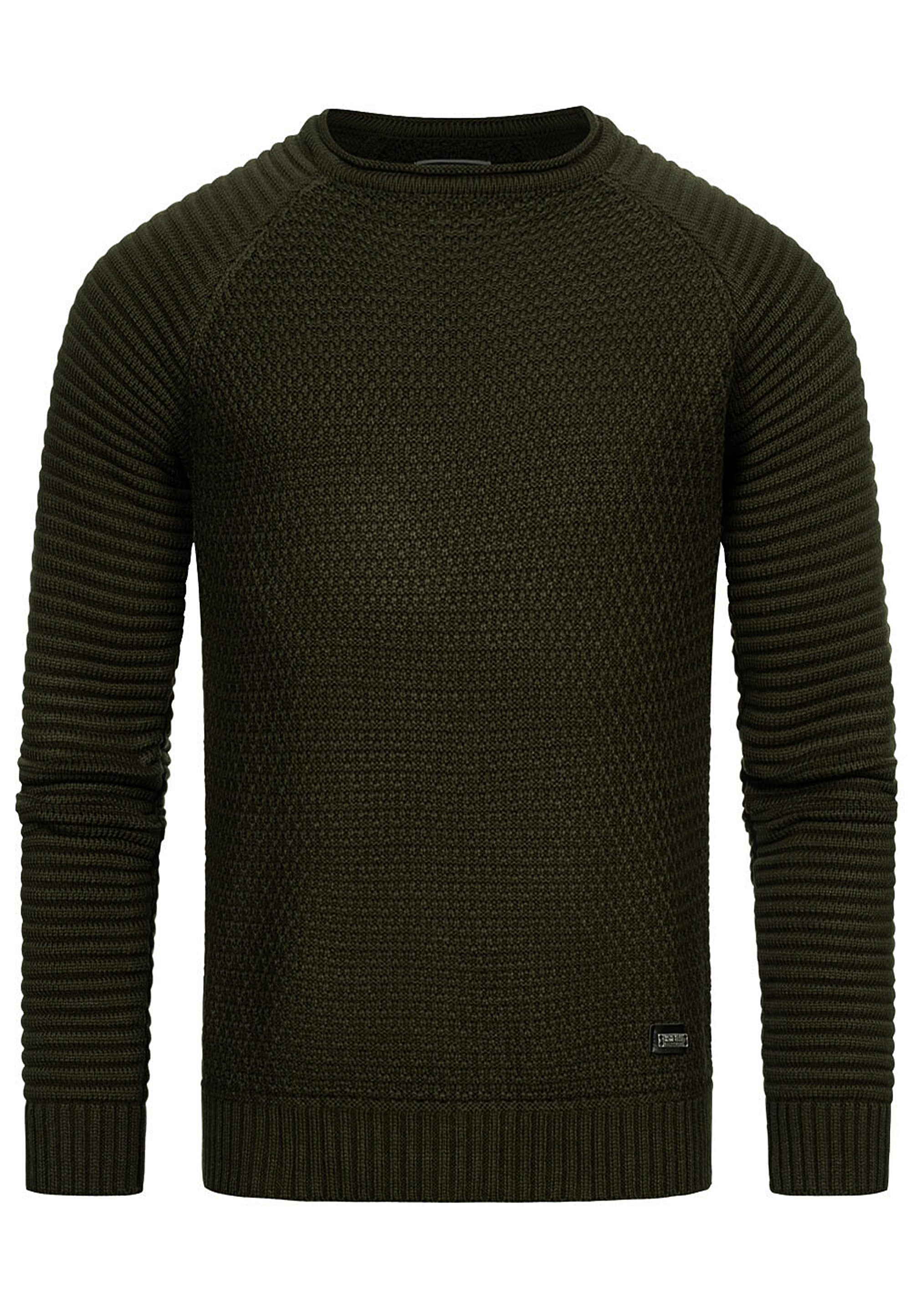 Schwerer Biker Grobstrick Rundhals-Pullover Image