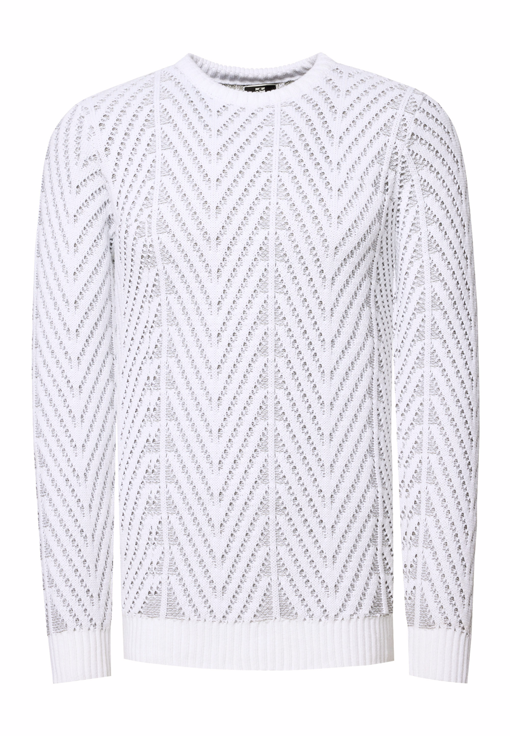 Grobstrick mit Muster Rundhals-Pullover Image