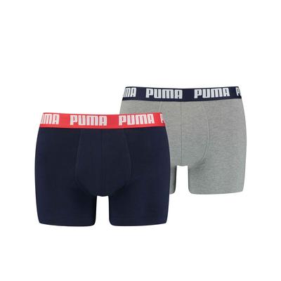Puma - "Basic" Boxershorts für Herren (2er-Pack) (Grau/Marineblau) Image