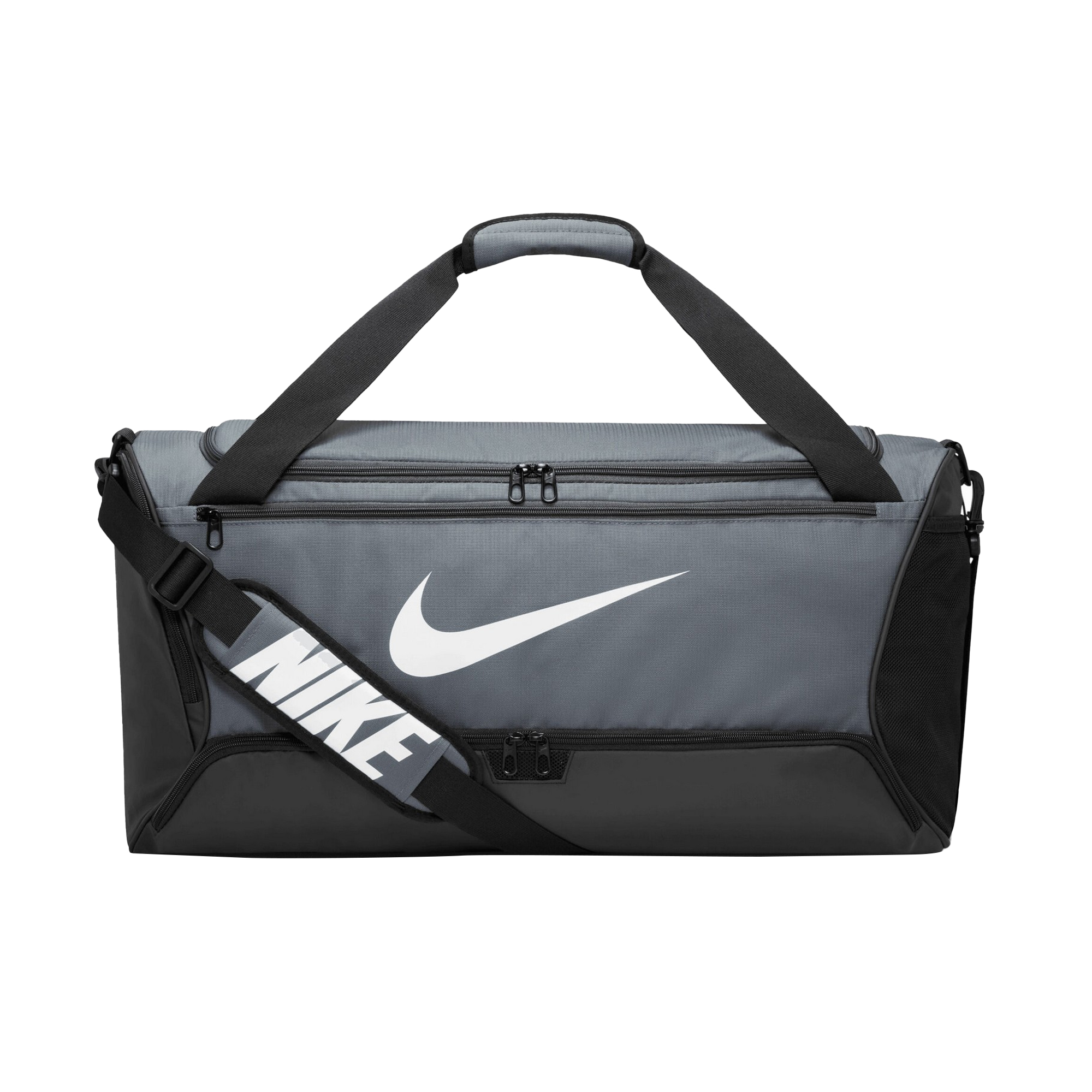 Nike Brasilia Swoosh Training 60L Duffle Bag (Eisengrau/Schwarz/Weiß) Image
