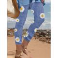 Leggings da donna 3D Stampati Vacanze Moda Base Lunghezza Caviglia Vita Alta Stampa Floreale Grafica Termica Calda Traspirante Morbido Elasticizzato Vacanze Casual Quotidiano Rosa Blu Verde Estate