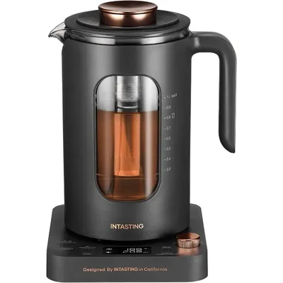 Electric Tea Kettle, Glass Electric Kettle with tea Infuser and Precise knob temperature control,